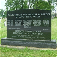 Revolutionary War Soldiers & Patriots Memorial at Stover Cemetery, Haines Township